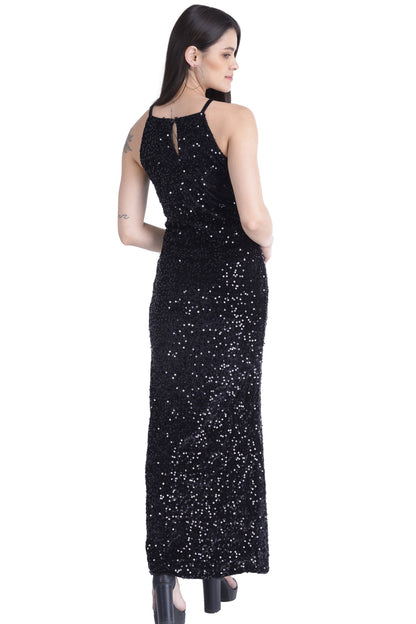 Sequin Halter Neck gown