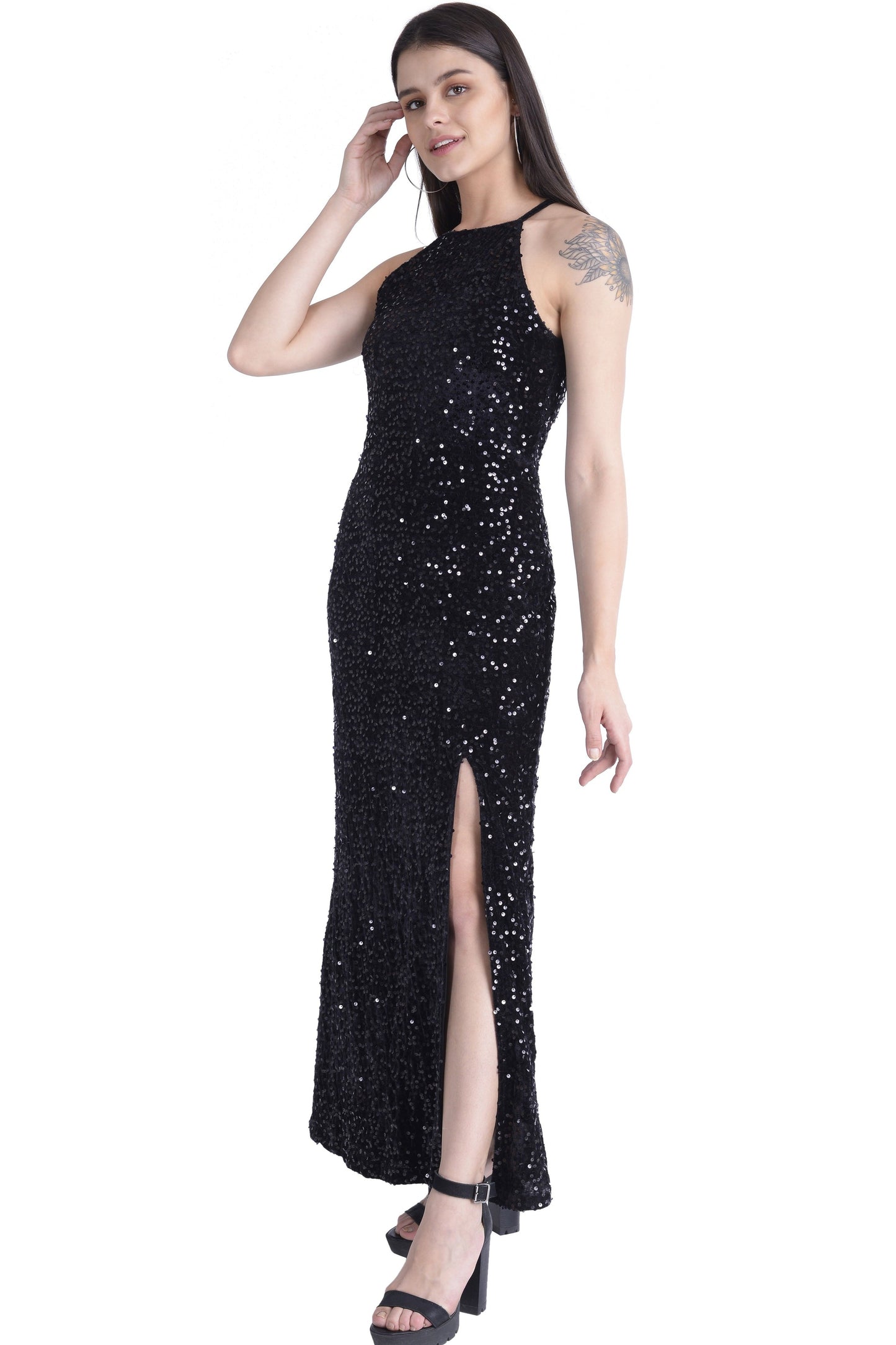 Sequin Halter neck gown