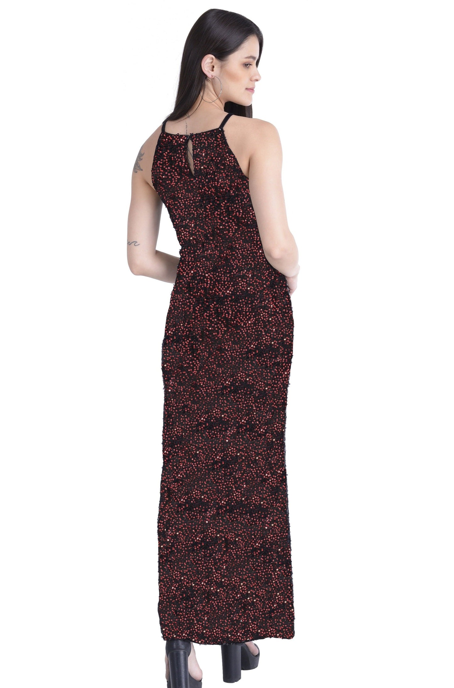 Sequin Halter neck gown