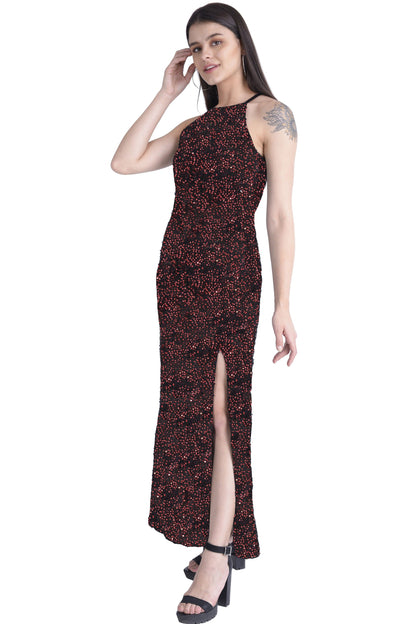 Sequin Halter Neck gown